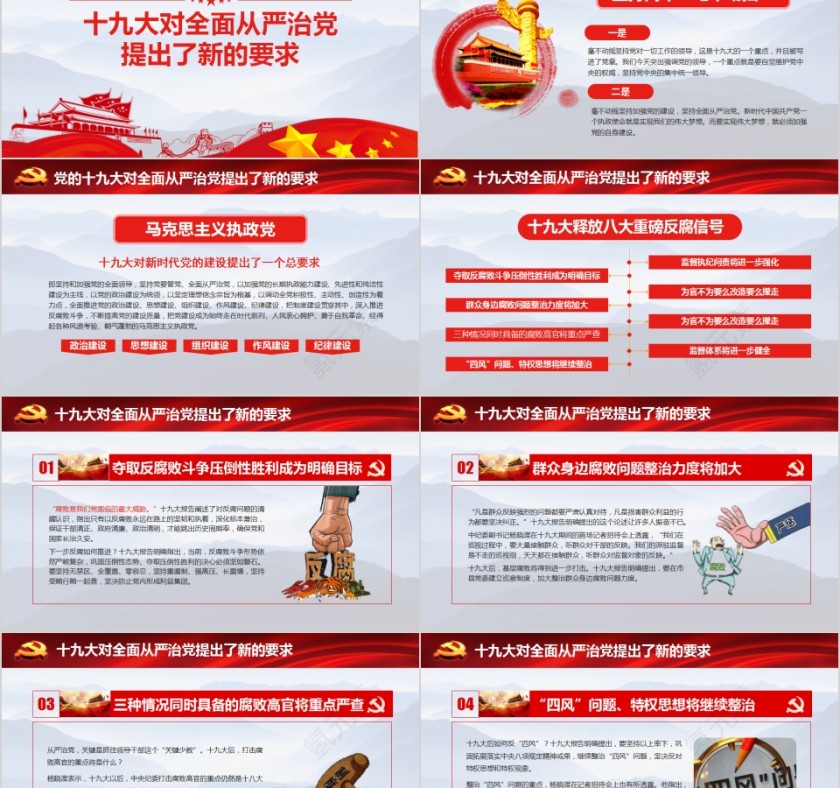 加强党风廉政建设全面落实党的十九大全面从严治党战略部署PPT第2张