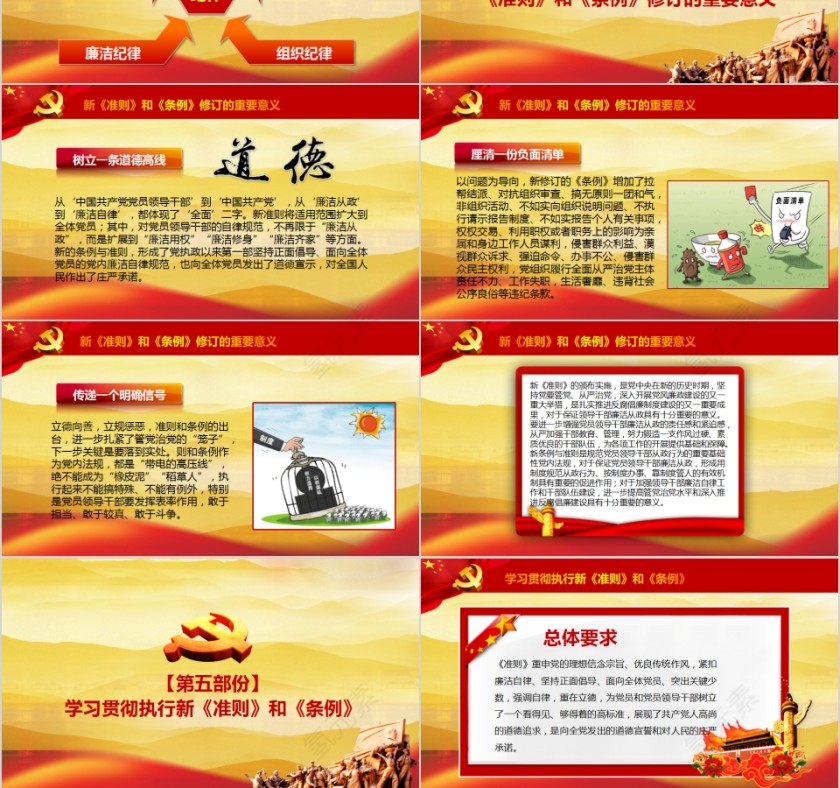 全面推进从严治党专题党课党员教育学习PPT模板第6张