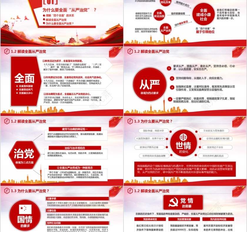 全面从严治党永远在路上共筑中国梦PPT第2张