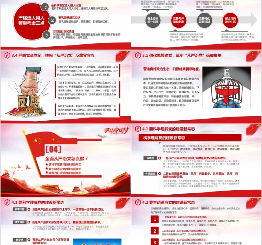 全面从严治党永远在路上共筑中国梦PPT第5张