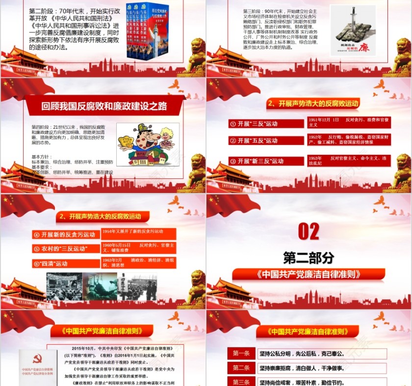 敬廉崇俭作风建设喜迎十九大召开PPT第2张