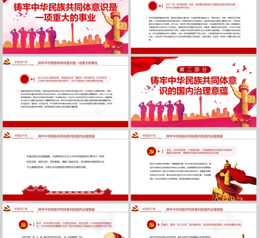 红色党政风铸牢中华民族共同体意识的治理意蕴PPT模板第2张