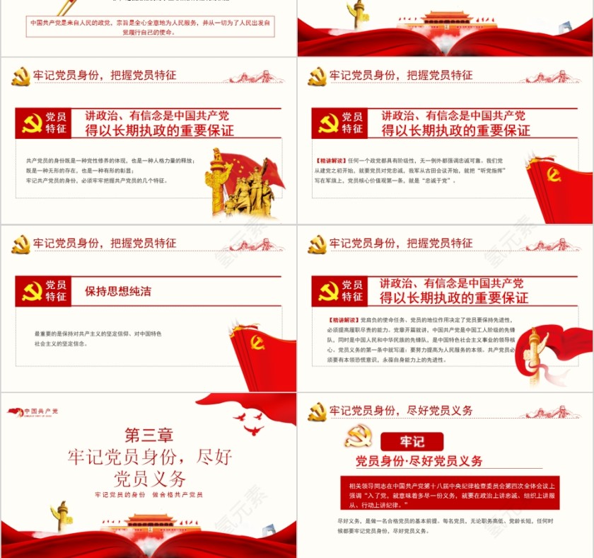 牢记党员的身份做合格共产党员PPT第3张