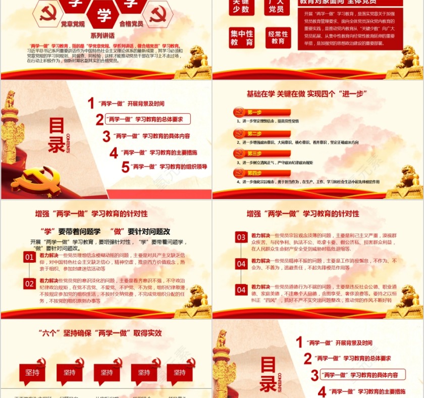 两学一做学党章党规做合格党员PPT第2张