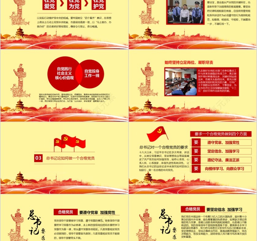 两学一做学党章党规做合格党员PPT第5张