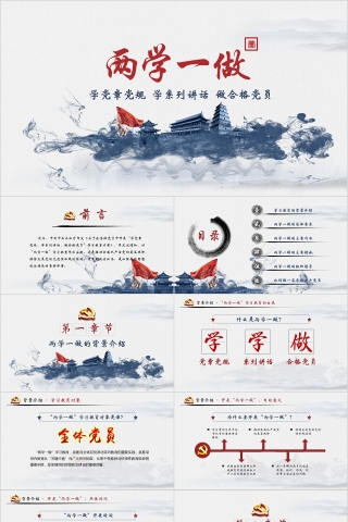 两学一做学党章党规做合格党员PPT