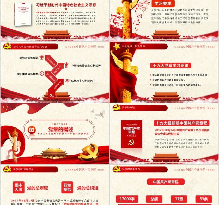 中国共产党章程全方位解读十九大审议通过PPT第2张