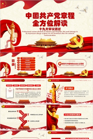 中国共产党章程全方位解读十九大审议通过PPT