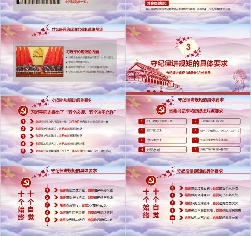 守纪律讲规矩做新时代合格党员PPT第3张