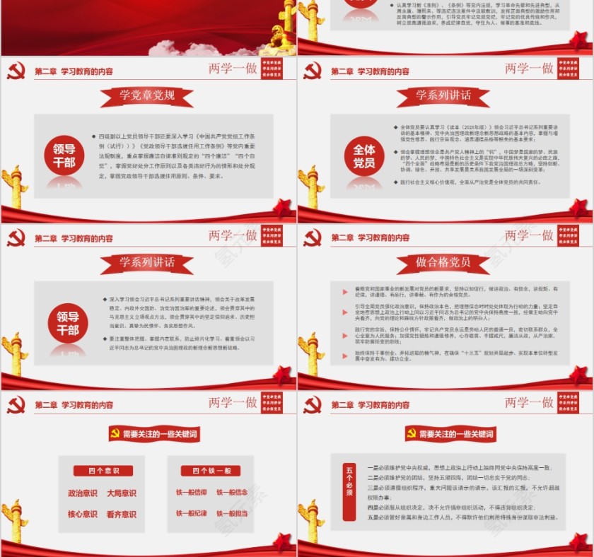 “两学一做“学习实施方案PPT第3张