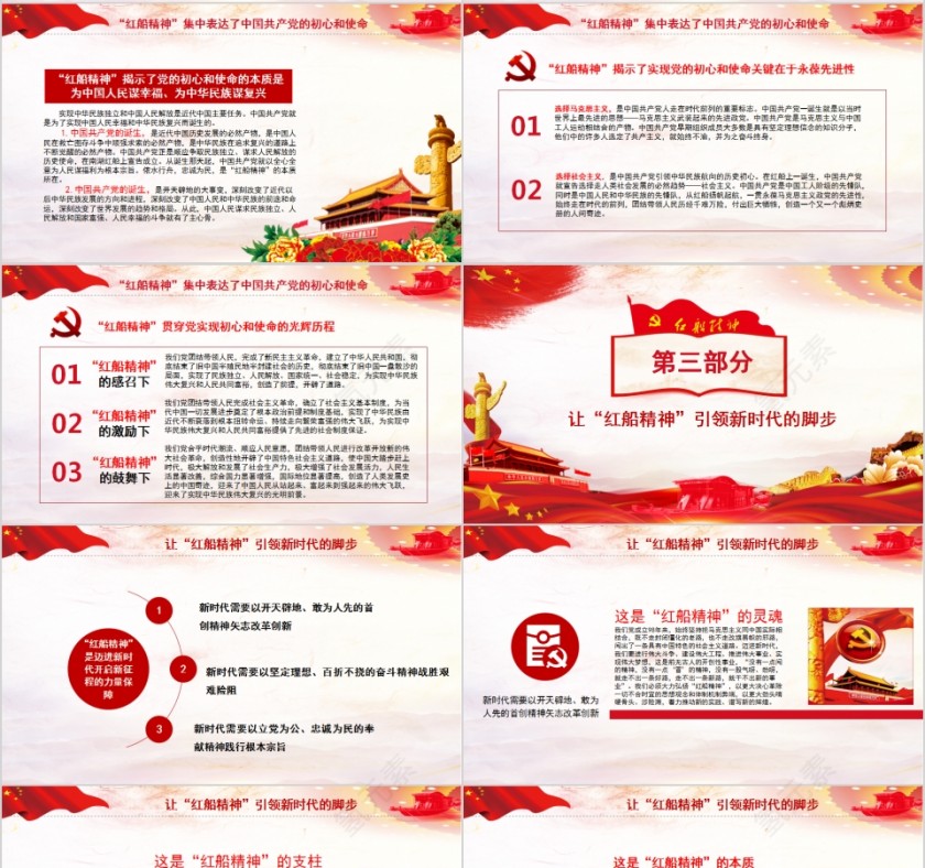 红船映初心党委党校党支部微党课党员培训PPT模板第4张