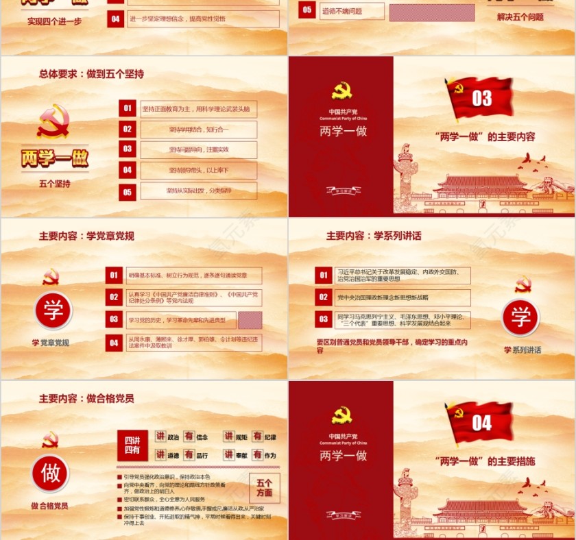 两学一做学党章党规做合格党员PPT第3张