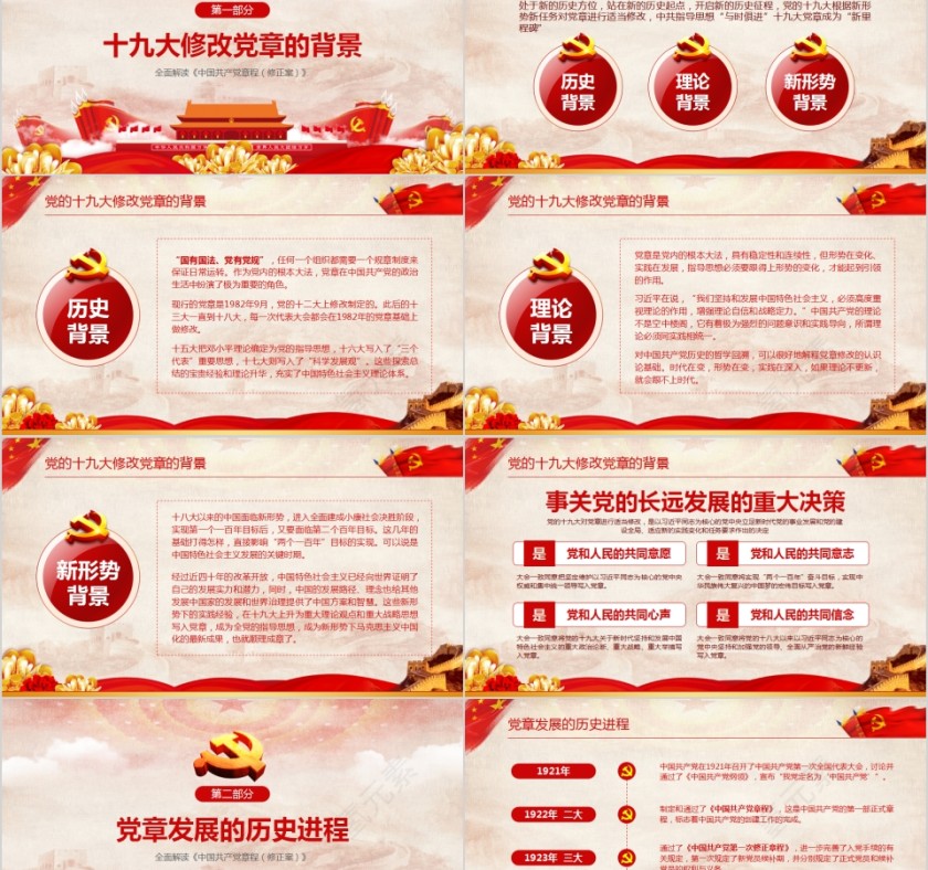 学习解读十九大党章修改内容PPT第2张