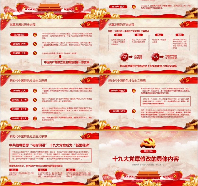 学习解读十九大党章修改内容PPT第3张