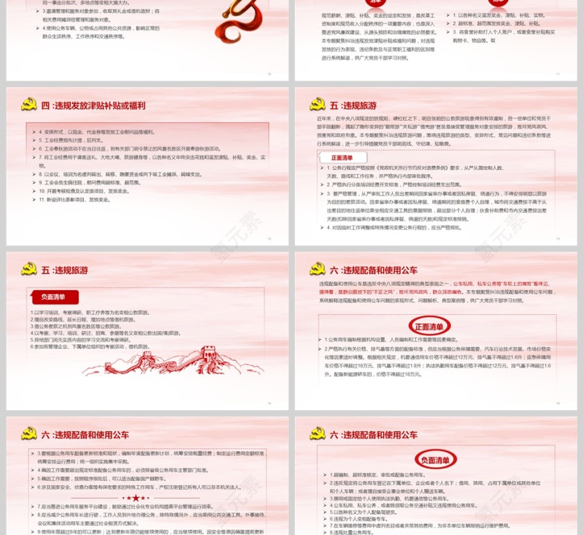 落实中央八项规定精神正负面清单党课课件ppt第3张