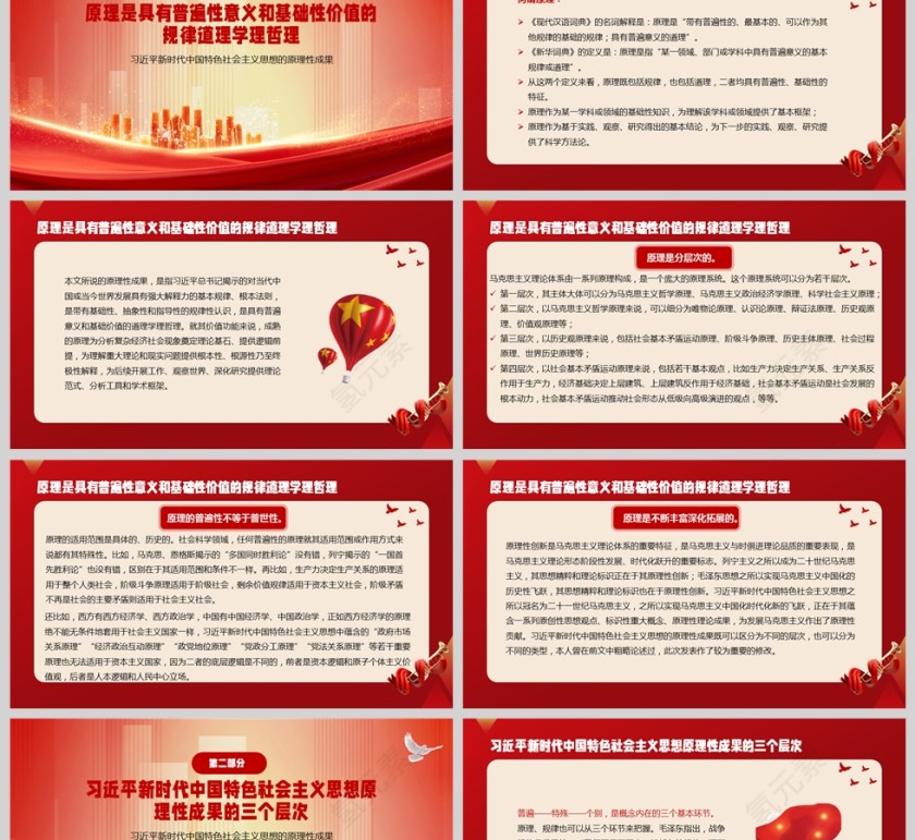 习近平新时代中国特色社会主义思想的原理性成果党课ppt第2张