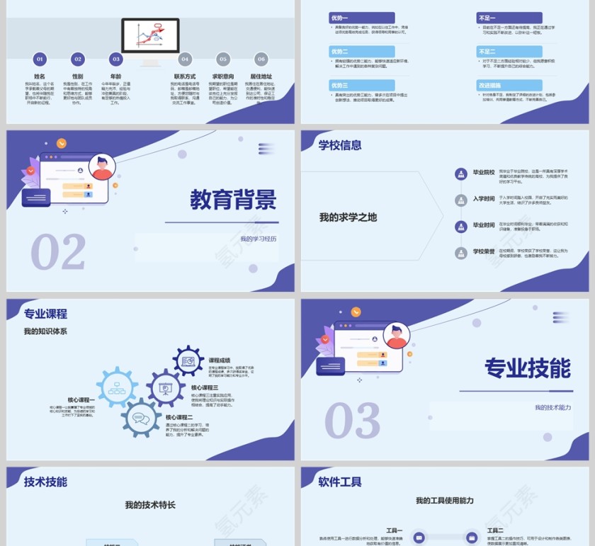 2025紫色插画风个人竞聘述职PPT模板第2张