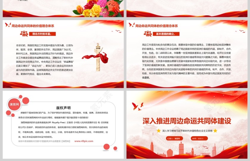 2025《深入推进周边命运共同体建设》党政党课学习教育ppt模板第4张