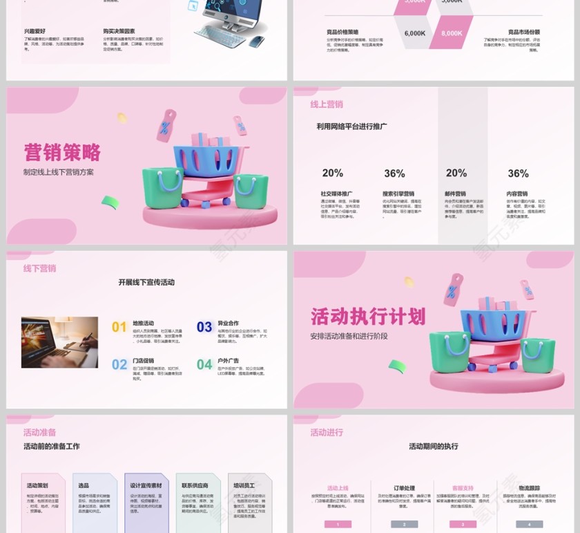 2025插画风6.18年中活动方案策划ppt模板第3张