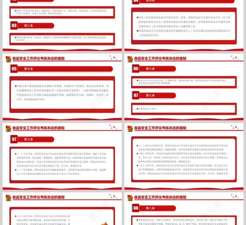 红色党政风食品安全工作评议考核办法的通知PPT模板第2张