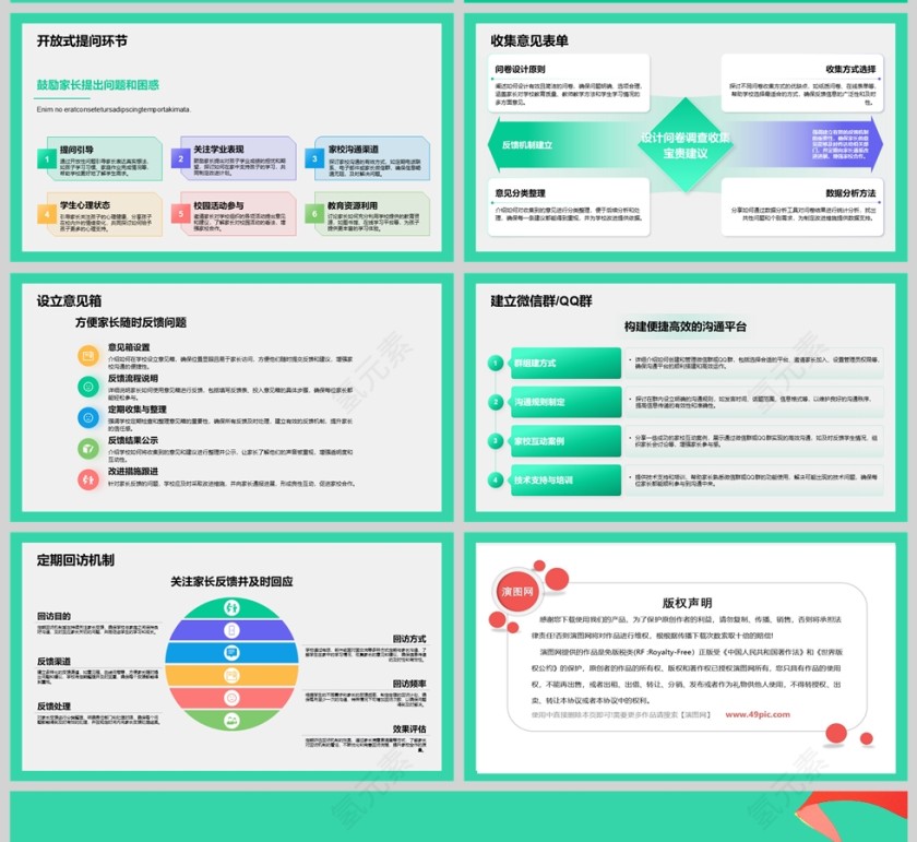 绿色清新初中期末家长会PPT课件模板第5张