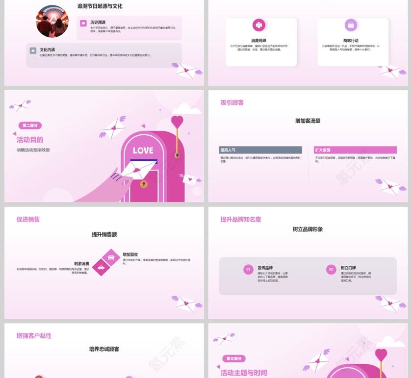 紫色简约浪漫七夕活动策划PPT模板第2张