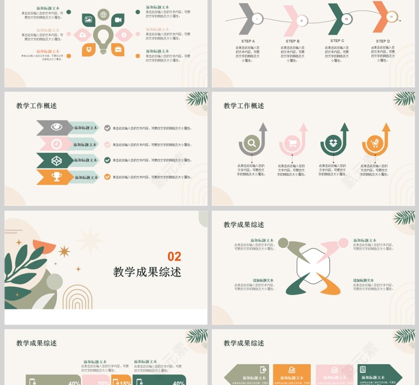 清新教师工作总结汇报PPT模版第2张
