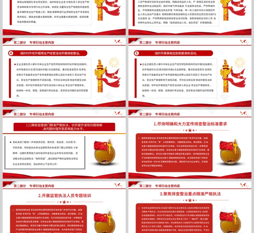 红色党政风全国重大事故隐患专项排查整治2023行动总体方案PPT模板第3张