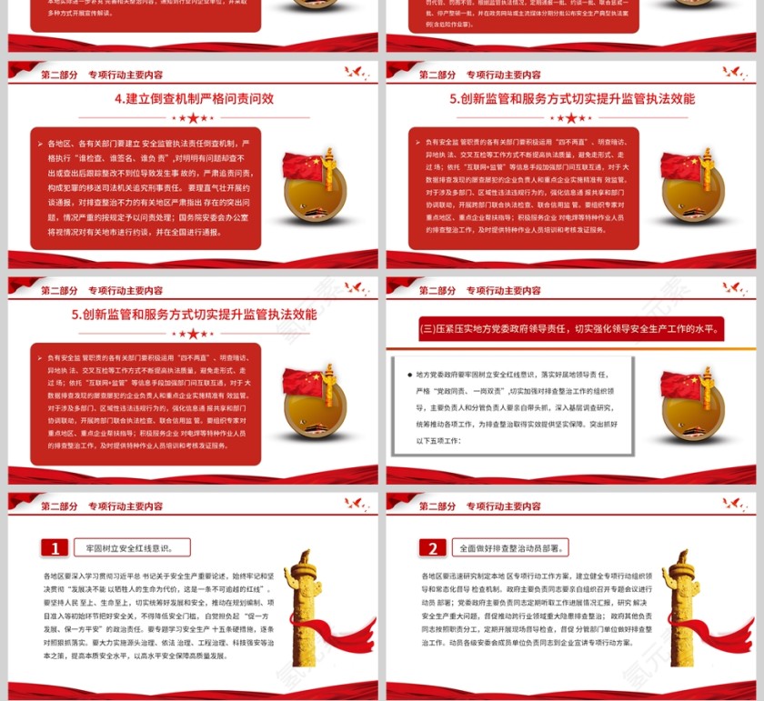红色党政风全国重大事故隐患专项排查整治2023行动总体方案PPT模板第4张