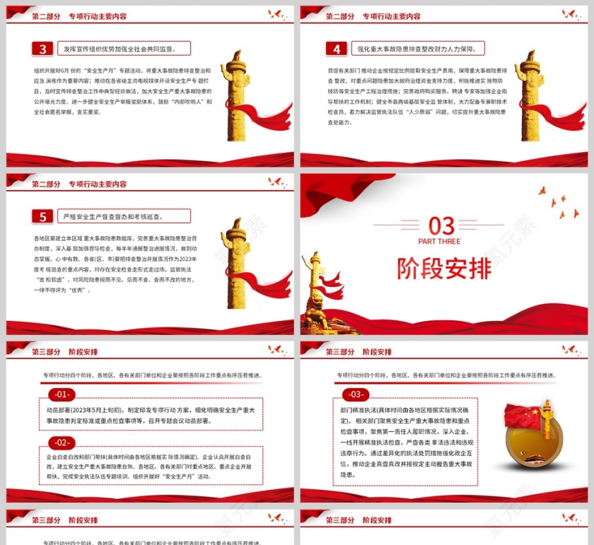 红色党政风全国重大事故隐患专项排查整治2023行动总体方案PPT模板第5张