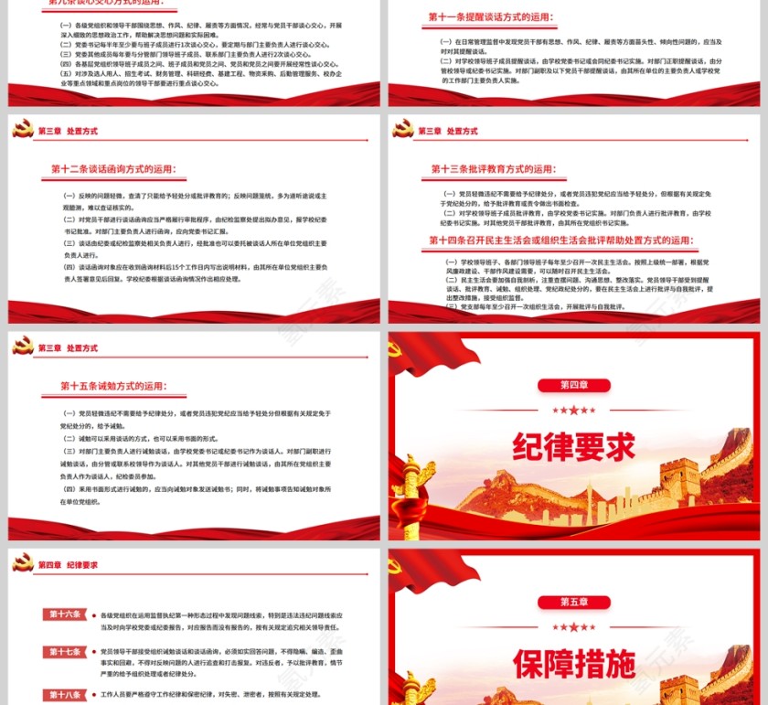 红色党政风关于运用监督执纪“第一种形态”的实施办法PPT模板第3张