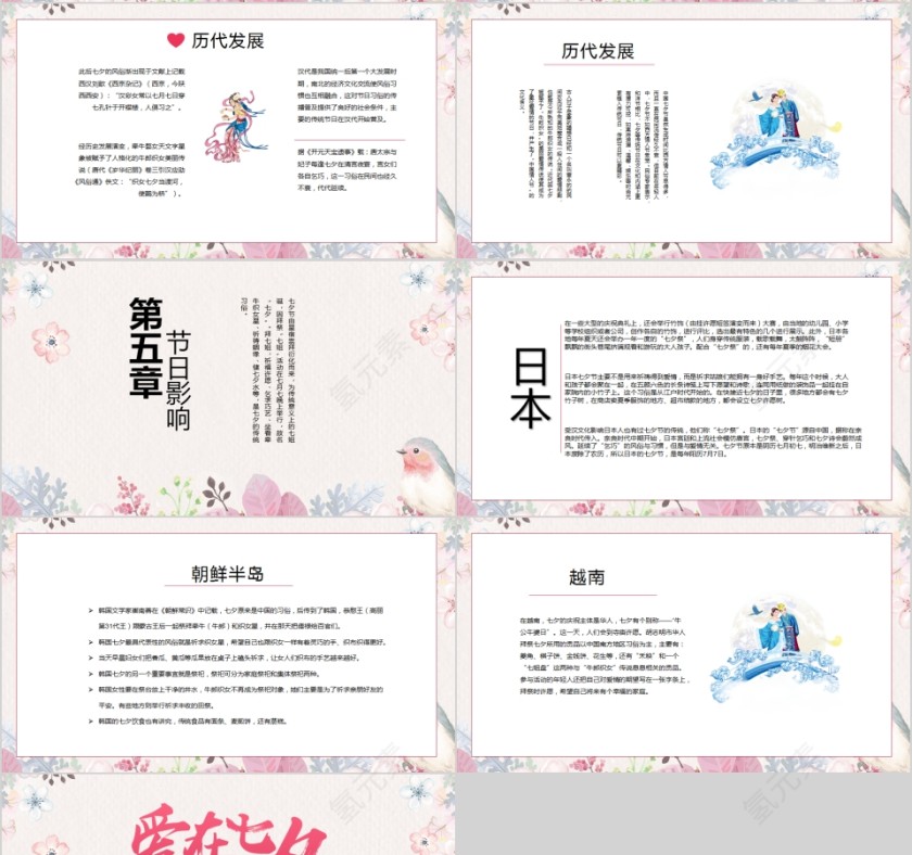 爱在七夕情人节PPT模板第4张