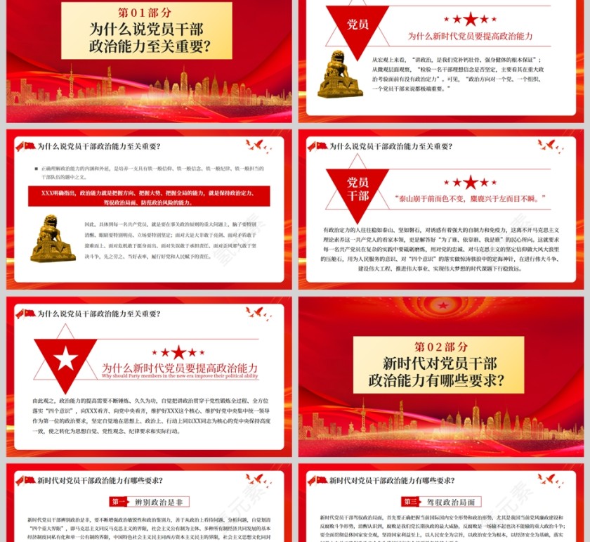 红色党政风为什么新时代党员要提高政治能力PPT模板第2张