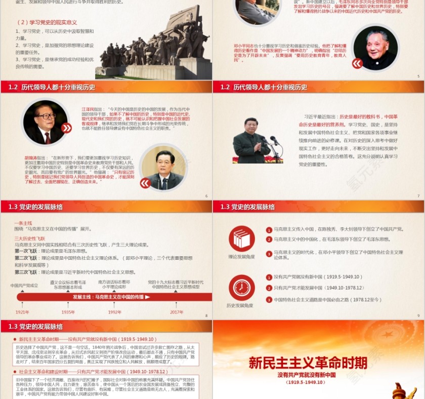 党史新中国史概要学习PPT模板第2张