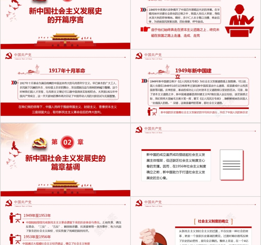 “四史”学习教育之新中国社会主义发展史PPT模板第2张