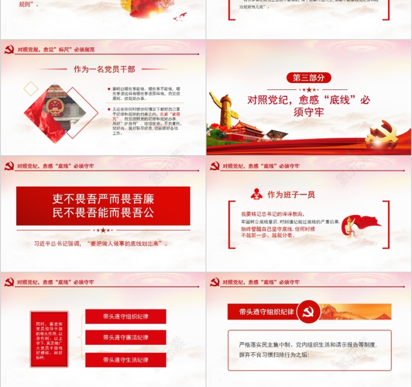 不忘初心牢记使命主题教育微党课对照党章党规找差距PPT第3张