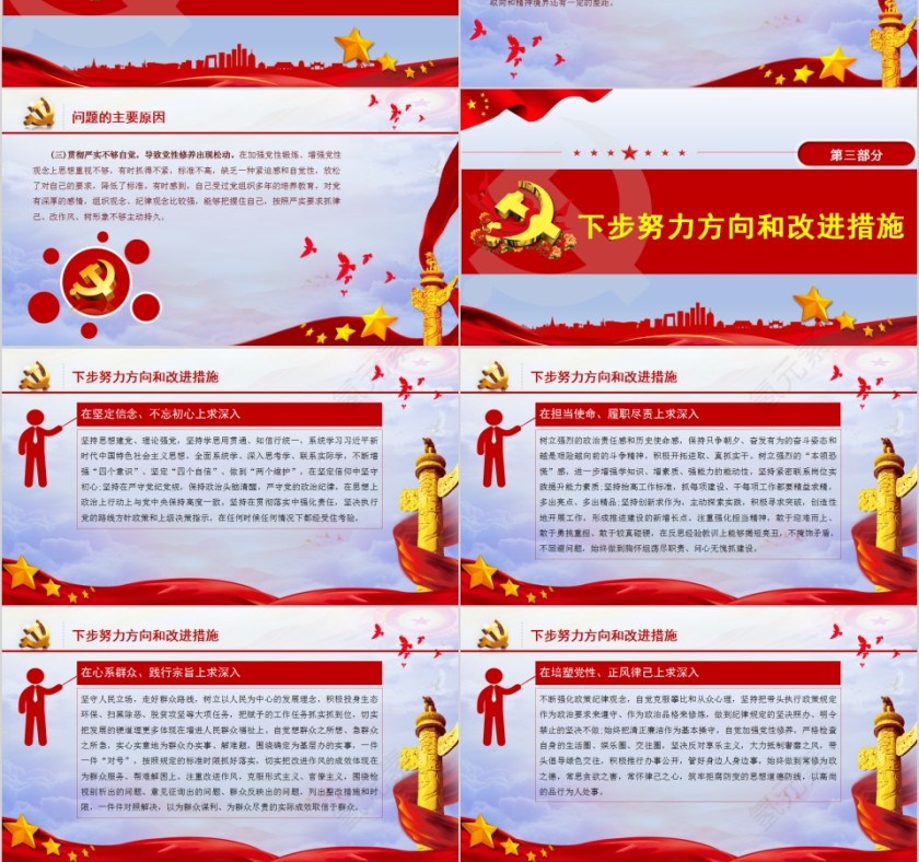 不忘初心牢记使命专题民主生活会检视剖析PPT第3张