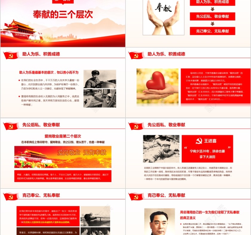 爱岗敬业显忠诚无私奉献创业绩专题党课PPT第2张