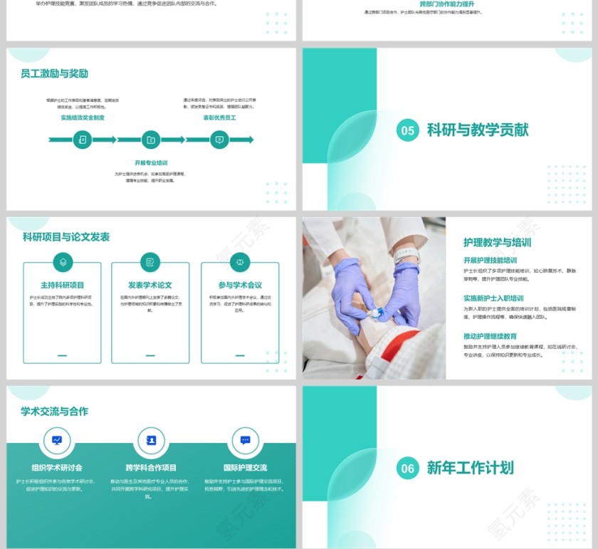 护士长年终工作总结新年计划PPT模版第4张