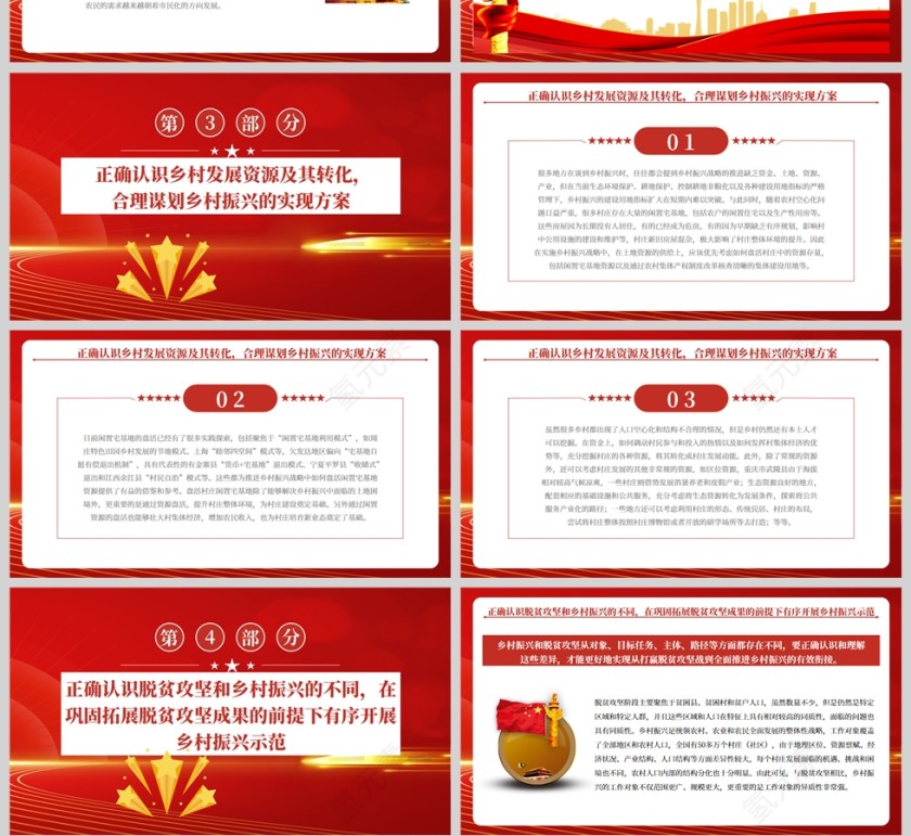 红色党政风全面推进乡村振兴的四个关键问题PPT模板第4张