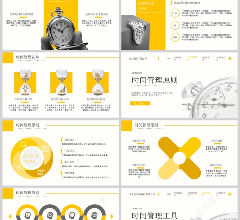 现代公司简洁商务时间管理培训学习PPT第2张