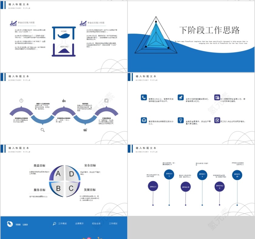 蓝色简约经营分析工作汇报PPT模板第4张