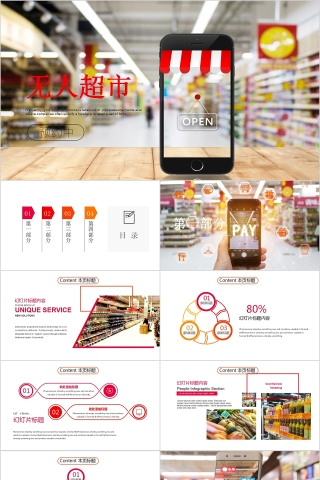 新零售无人超市商业模式宣讲PPT模板