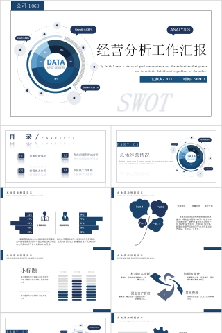 简约经营分析工作汇报PPT