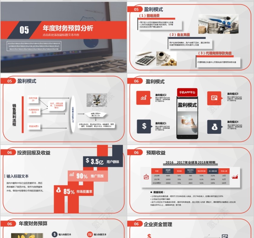 简约财务预算及经营分析报告PPT第7张