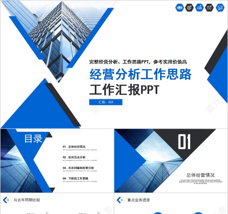 框架完整经营分析工作思路工作汇报PPT第1张