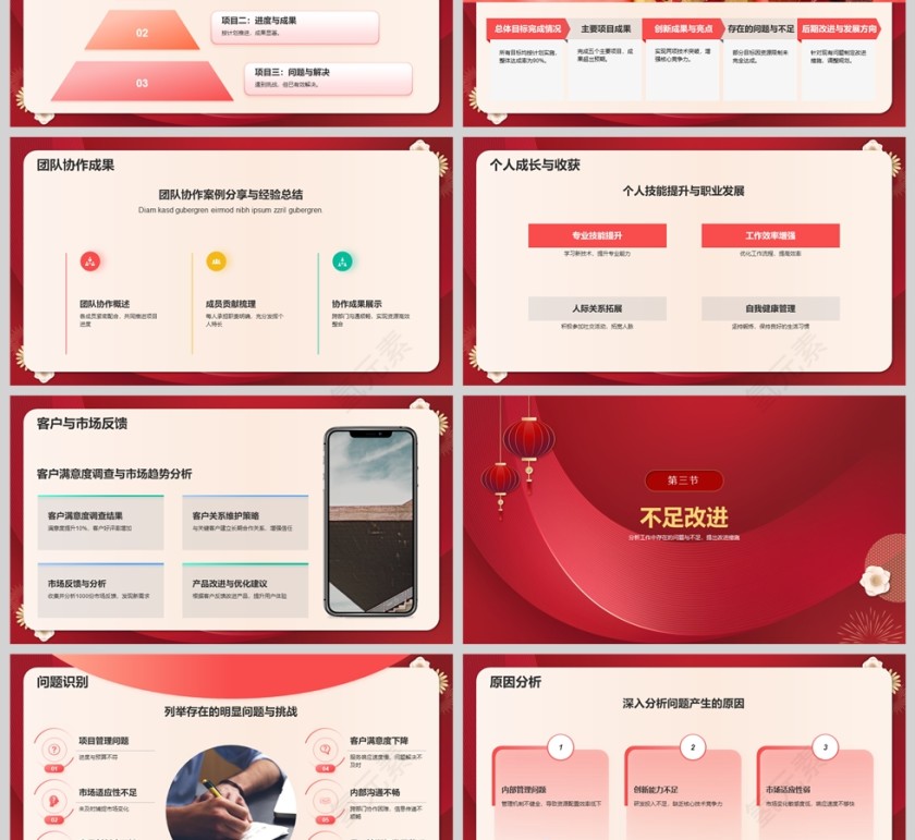 红色2025蛇年新年规划工作汇报PPT模板第3张