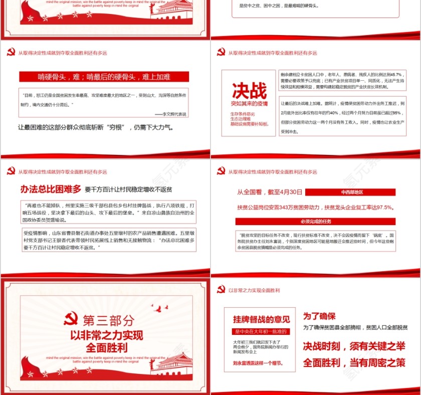 决战决胜脱贫攻坚从取得决定性成就到夺取全面胜利PPT第3张