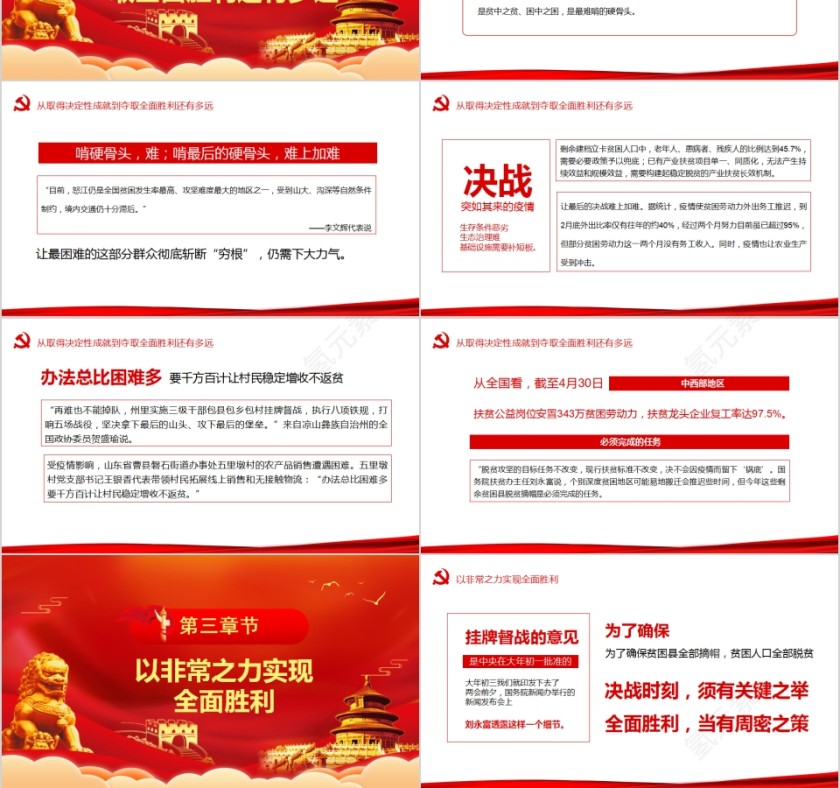 决战决胜脱贫攻坚从取得决定性成就到夺取全面胜利PPT第3张