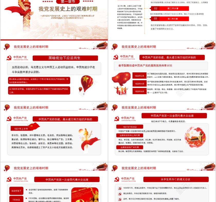 中国共产党光辉历程建党99周年纪念PPT第2张